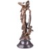 Nő hárfával, angyallal bronz szobor, Jugendstil képe